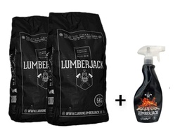 [PRCA2DE1] PROMO Carbón Lumberjack 5kg×2 + Desengrasante profesional parrillas Lumberjack 500ml